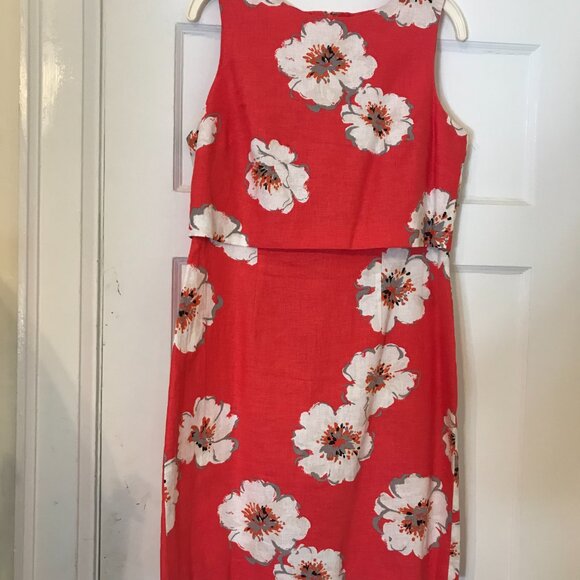 Ivanka Trump Women's Summer Dress Sleeveless Round Neck Floral Size 10 Like New - Picture 2 of 5